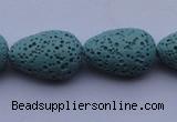 CLV24 15.5 inches 13*19mm teardrop blue natural lava beads wholesale