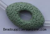 CLV28 16.5 inches 20*32mm oval green natural lava beads wholesale