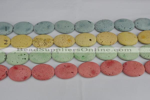 CLV306 15.5 inches 25*35mm oval lava beads wholesale