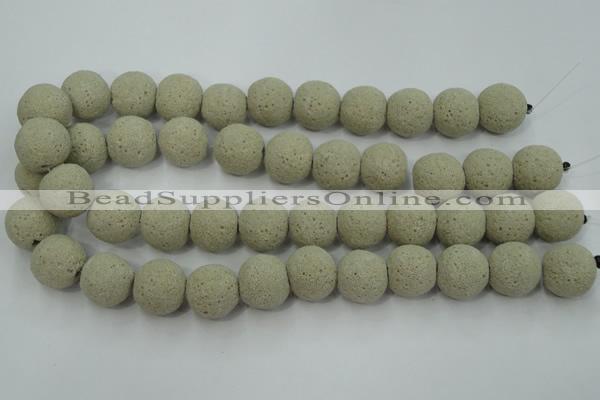 CLV357 15.5 inches 18mm ball dyed lava beads wholesale