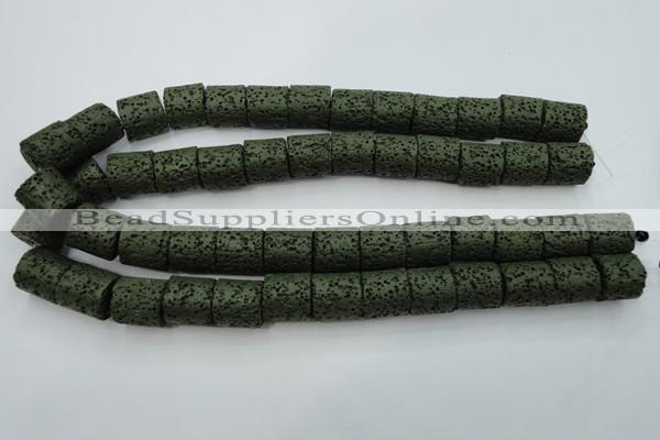 CLV394 15.5 inches 15*15mm tube dyed lava beads wholesale