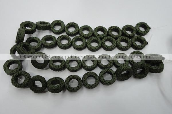 CLV409 15.5 inches 8*20mm donut dyed lava beads wholesale