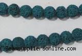 CLV452 15.5 inches 8mm round dyed blue lava beads wholesale