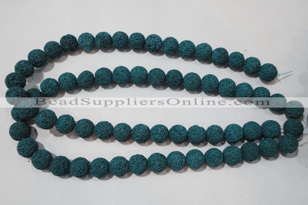 CLV453 15.5 inches 10mm round dyed blue lava beads wholesale