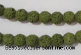 CLV460 15.5 inches 8mm round dyed green lava beads wholesale