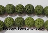 CLV461 15.5 inches 10mm round dyed green lava beads wholesale