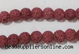 CLV468 15.5 inches 8mm round dyed red lava beads wholesale