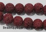 CLV469 15.5 inches 10mm round dyed red lava beads wholesale