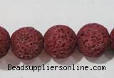 CLV473 15.5 inches 18mm round dyed red lava beads wholesale