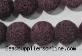 CLV480 15.5 inches 16mm round dyed purple lava beads wholesale