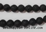 CLV484 15.5 inches 8mm round black lava beads wholesale