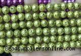 CLV535 15.5 inches 6mm round plated lava beads wholesale