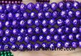 CLV539 15.5 inches 6mm round plated lava beads wholesale