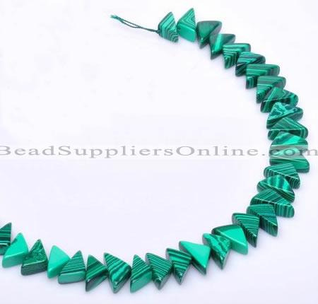 CMA12 7*8*16mm triangle imitate malachite beads Wholesale