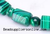 CMA14 8mm round & 10*14mm barrel shape imitate malachite beads