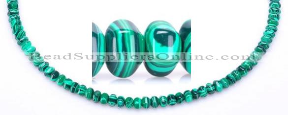 CMA15 4*6mm roundel imitate malachite gemstone beads Wholesale