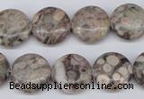 CMB09 15.5 inches 16mm flat round natural medical stone beads