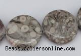 CMB12 15.5 inches 25mm flat round natural medical stone beads