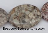 CMB18 15.5 inches 30*40mm oval natural medical stone beads