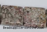 CMB24 15.5 inches 30*30mm square natural medical stone beads