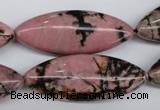 CME08 15.5 inches 15*40mm marquise rhodonite gemstone beads