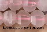 CME201 15.5 inches 7*9mm - 8*10mm pumpkin rose quartz beads