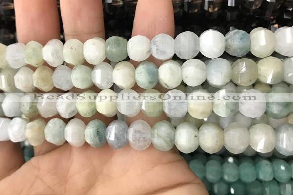 CME203 15.5 inches 7*9mm - 8*10mm pumpkin aquamarine beads