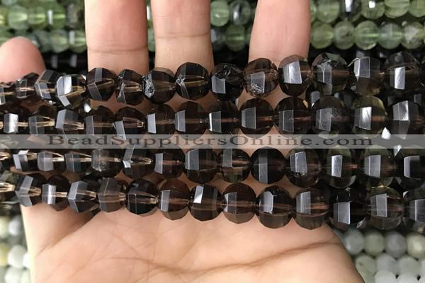 CME212 15.5 inches 7*9mm - 8*10mm pumpkin smoky quartz beads