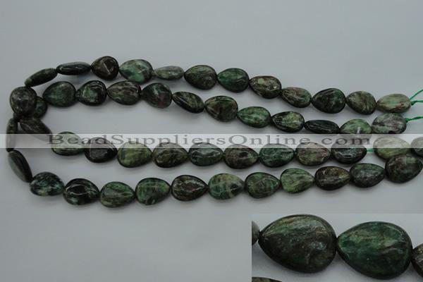 CME31 15.5 inches 12*16mm flat teardrop emerald gemstone beads