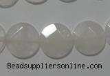 CME50 15.5 inches 15mm faceted coin rose quartz gemstone beads