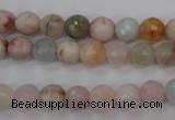 CMG122 15.5 inches 8mm faceted round natural morganite beads