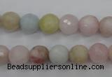 CMG123 15.5 inches 10mm faceted round natural morganite beads