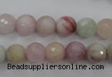 CMG124 15.5 inches 12mm faceted round natural morganite beads