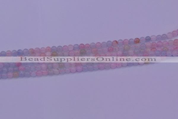 CMG140 15.5 inches 4mm round natural morganite gemstone beads