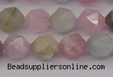 CMG203 15.5 inches 10mm faceted nuggets morganite gemstone beads