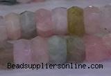 CMG223 15.5 inches 6*10mm faceted rondelle morganite beads