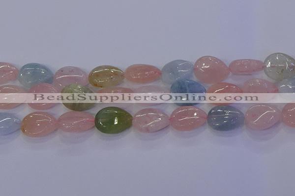 CMG233 15.5 inches 12*16mm flat teardrop morganite beads wholesale