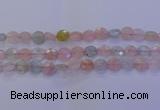 CMG253 15.5 inches 10mm faceted coin morganite beads