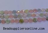 CMG254 15.5 inches 12mm faceted coin morganite beads