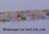 CMG271 15.5 inches 8*12mm faceted flat teardrop morganite beads