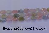 CMG273 15.5 inches 12*16mm faceted flat teardrop morganite beads