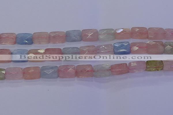 CMG278 15.5 inches 10*14mm faceted rectangle morganite beads