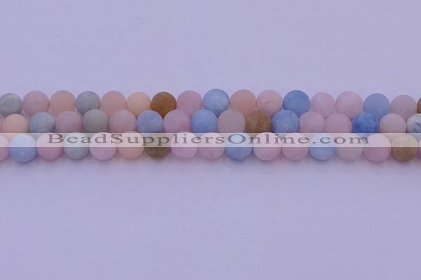 CMG303 15.5 inches 10mm round matte morganite beads wholesale