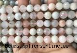 CMG380 15.5 inches 10mm faceted round morganite gemstone beads