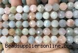 CMG381 15.5 inches 10mm faceted round morganite gemstone beads