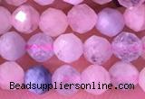 CMG396 15.5 inches 4mm faceted round morganite beads wholesale