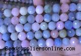 CMG418 15.5 inches 12mm faceted round morganite gemstone beads