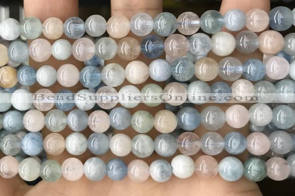 CMG420 15.5 inches 6mm round natural morganite gemstone beads