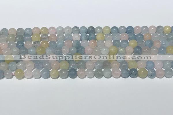 CMG440 15.5 inches 6mm round morganite gemstone beads wholesale