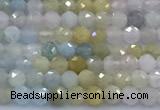 CMG471 15 inches 3mm faceted round morganite beads